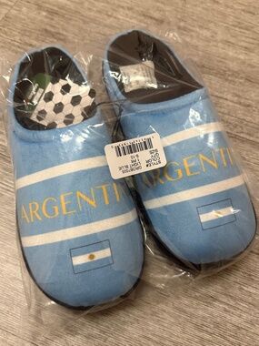 Ground Up Argentina Soccer Football FIFA World Cup Slippers Men's Sz 9-10